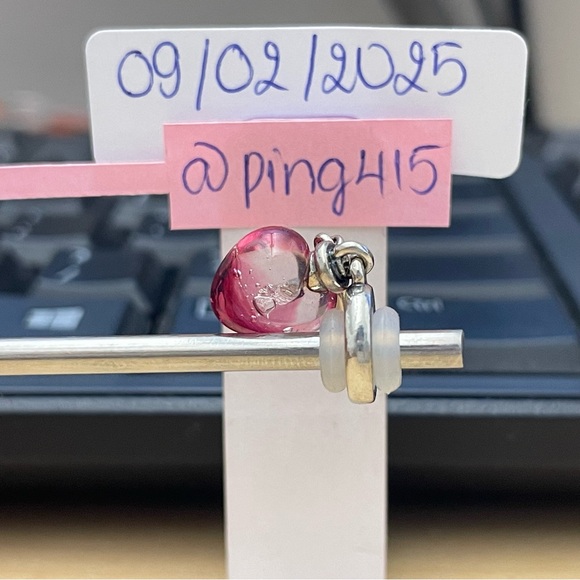 Pandora Potion heart pink Murano dangle - Picture 7 of 16